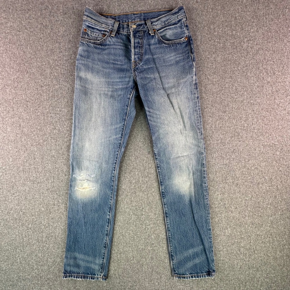 Levi's Jeans Womens 26 501 Original Blue Distressed Button Fly